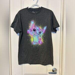 Disney Black Tee with Neon Character Design